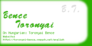 bence toronyai business card